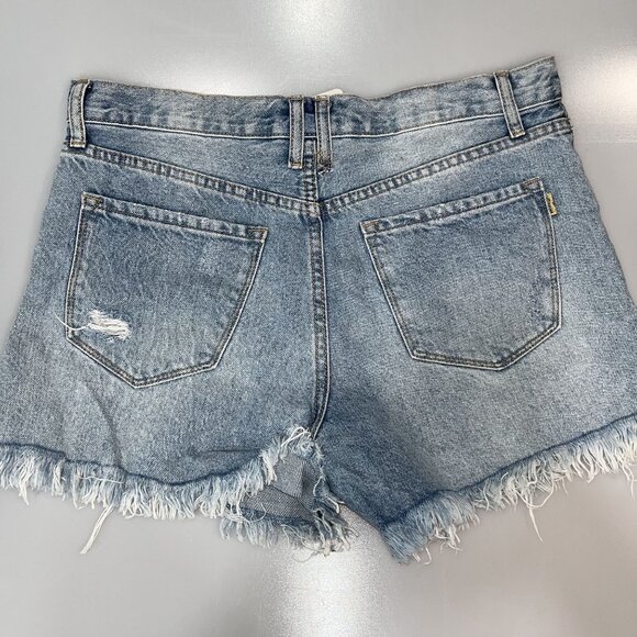 Vibrant Women's Distressed Denim Shorts, Size Large - Picture 2 of 7